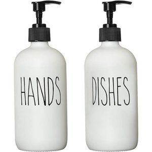 Soap Dispenser Set 2 Pack, Contains Dish Soap Dispenser and Hand Soap Dispenser